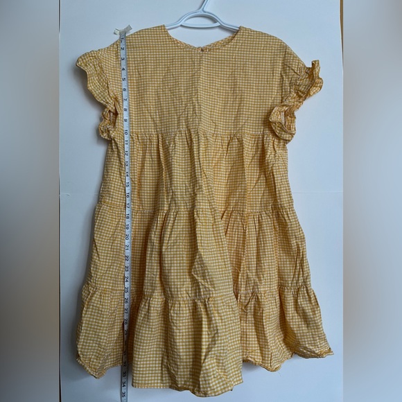 Yellow Gingham Ruffle Dress - Picture 6 of 7